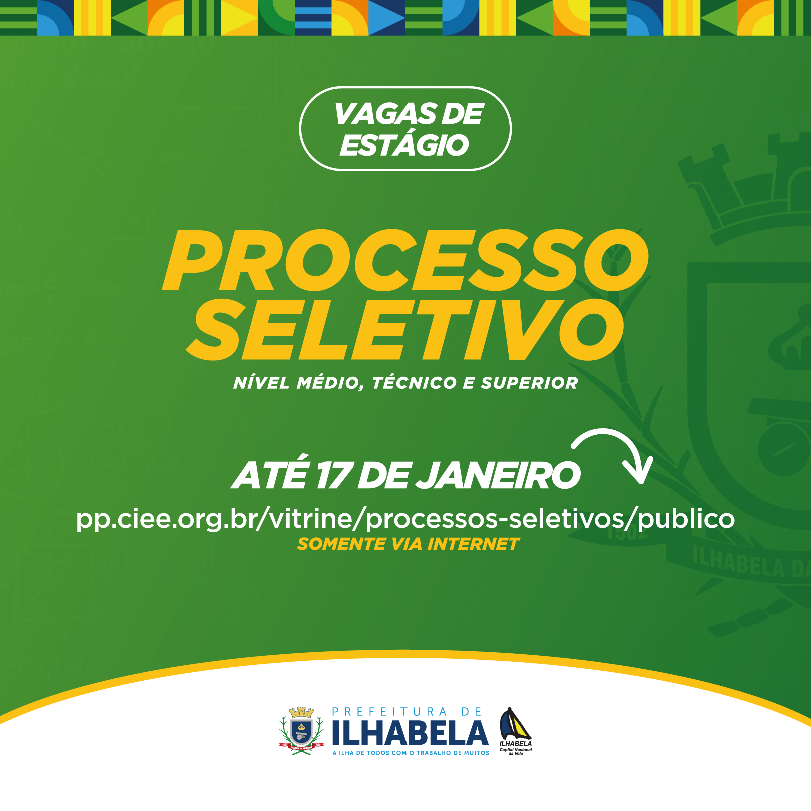 Inscrições para Estágio na Prefeitura de Ilhabela terminam esta semana