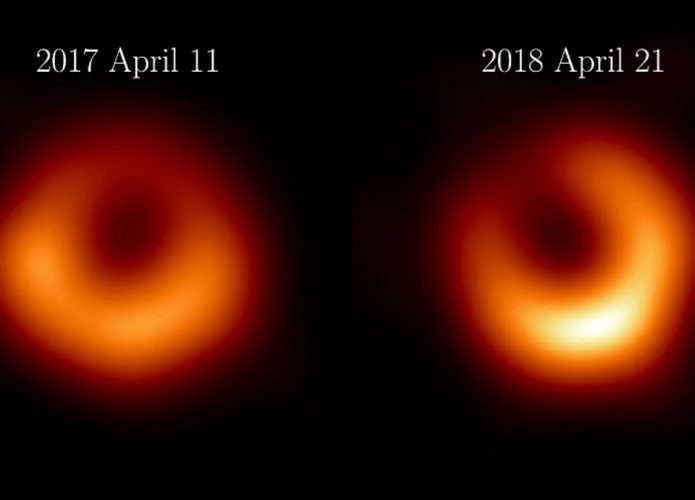 Nova imagem do 1º buraco negro fotografado revela alteração
